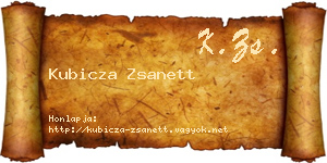 Kubicza Zsanett névjegykártya
